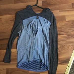 Blue and grey Henley tee
